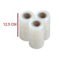 bobine di film estensibile trasparente mini roll, sp.23my H12,5cm